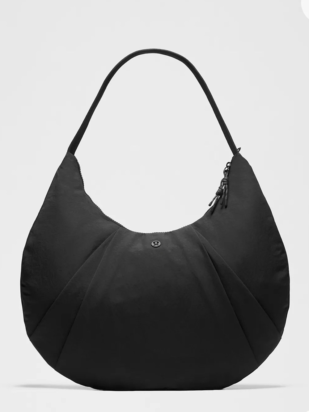 Lululemon Pleated Black Shoulder Hobo Bag - like new